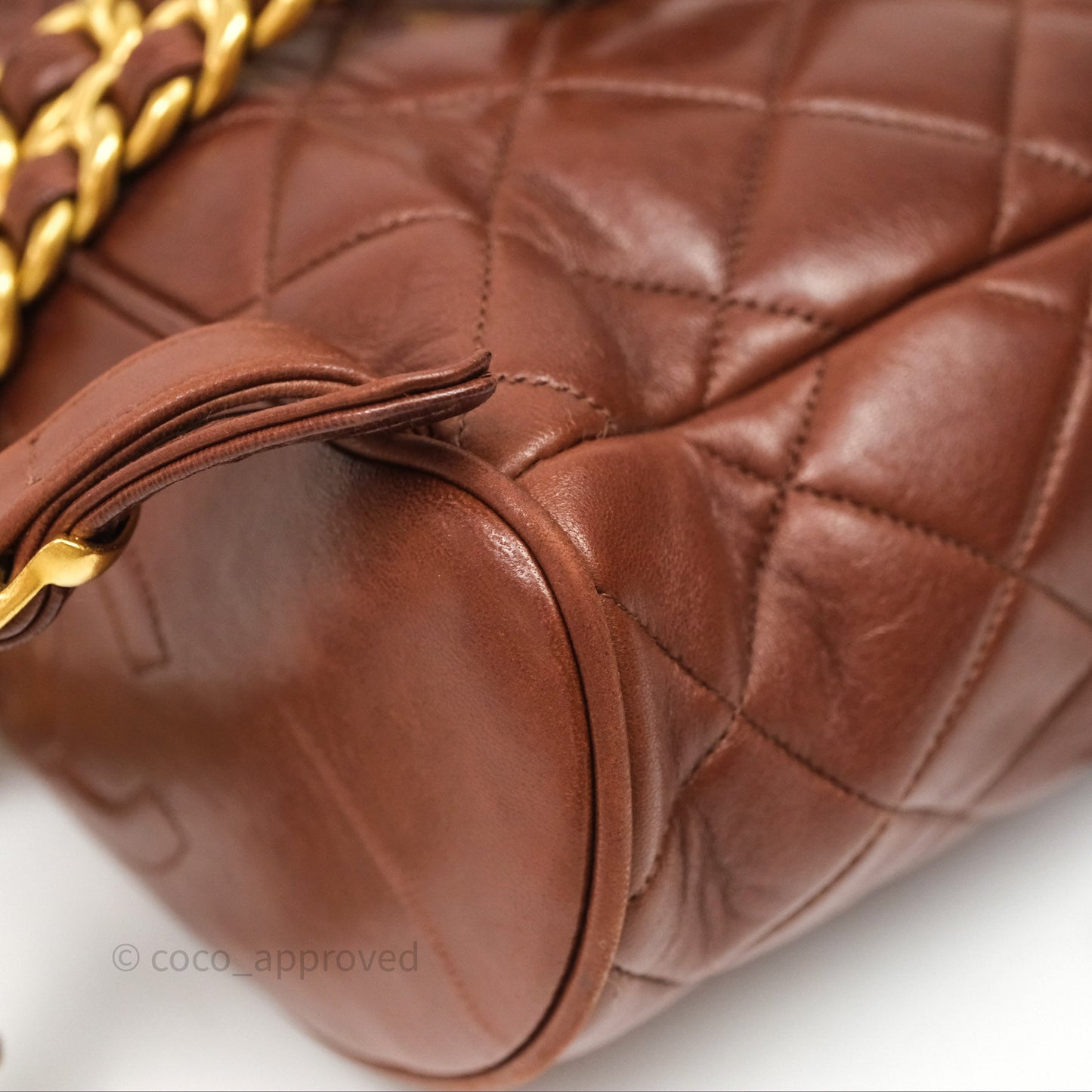 Chanel Vintage CC Duma Backpack Brown Lambskin 24K Gold Hardware