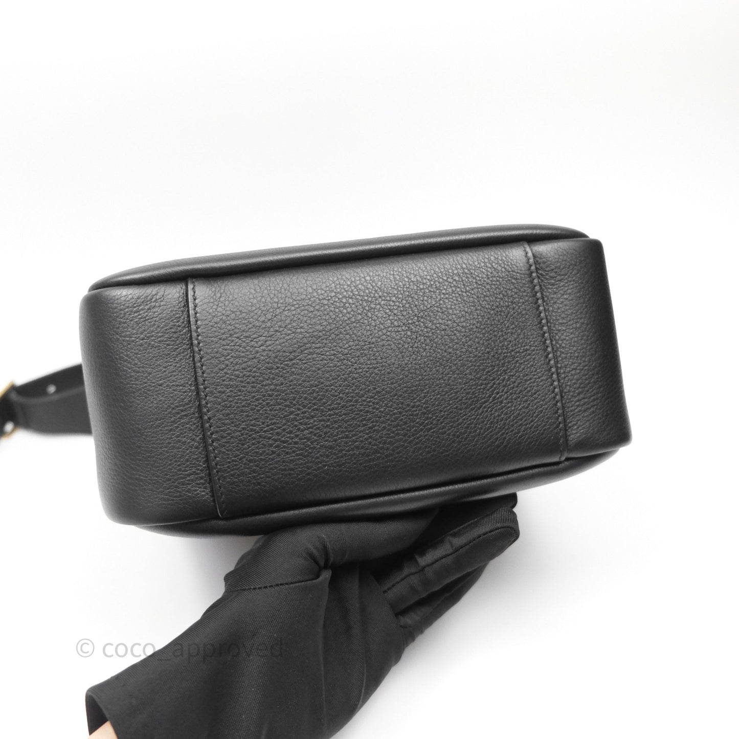 Saint Laurent LE 5 à 7 Supple Small Black Grained Leather Gold Hardware
