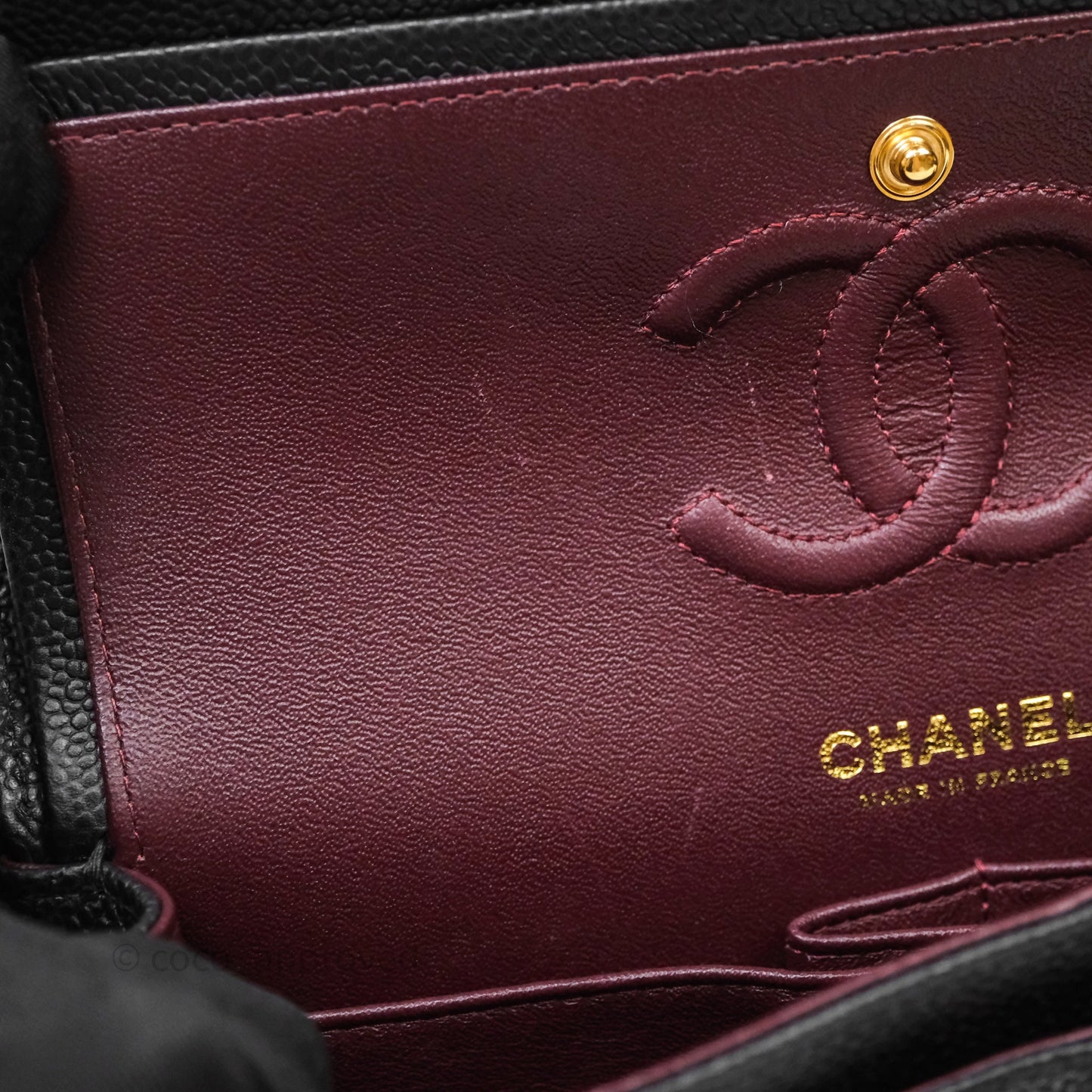 Chanel Small Classic Flap Quilted Black Caviar Gold Hardware