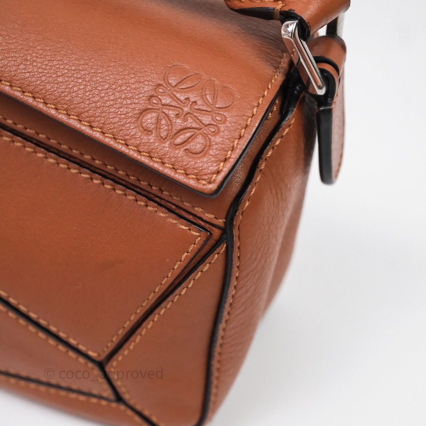Loewe Mini Puzzle Bag Tan Calfskin Gold Hardware