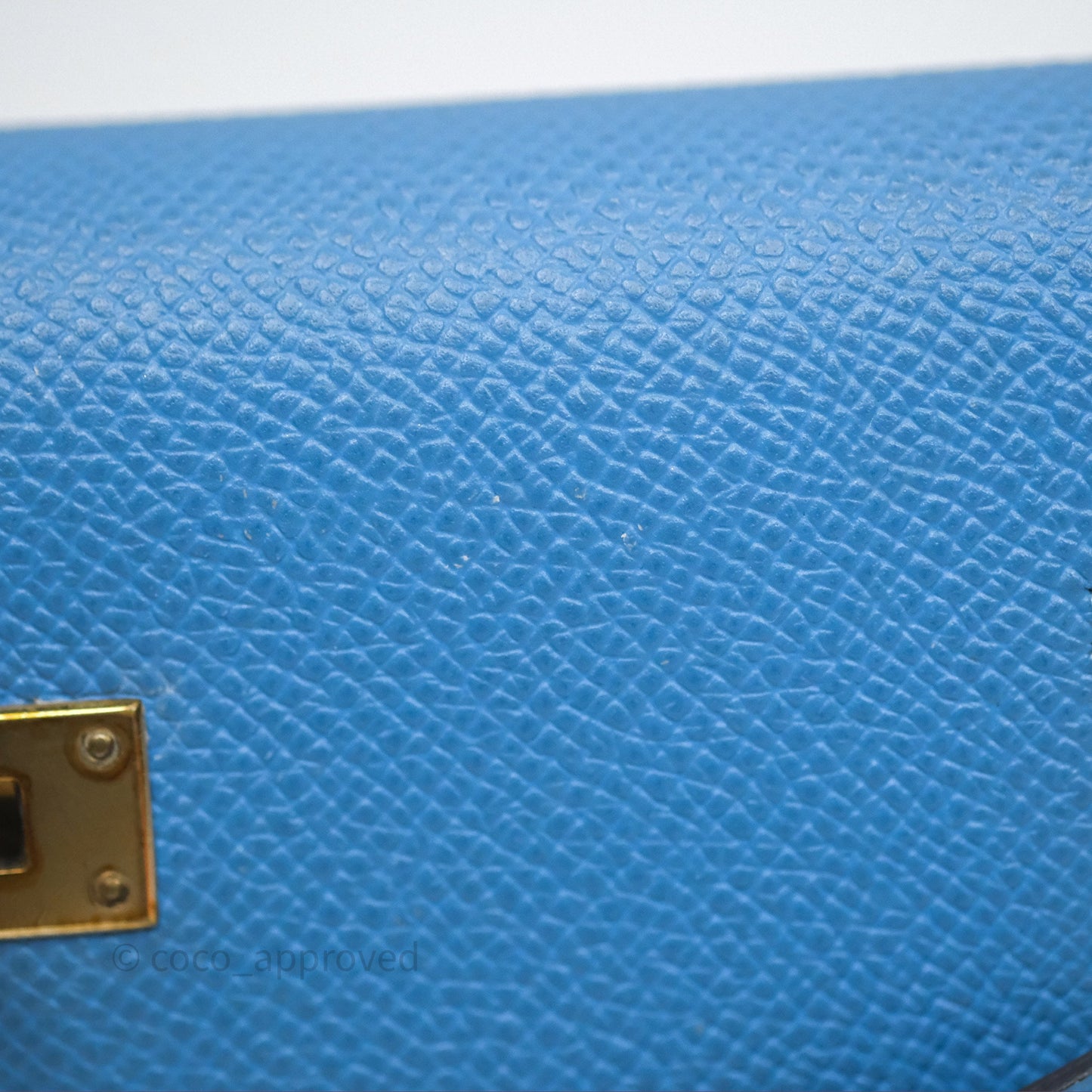 Hermès Kelly Depliant Wallet Blue Epsom Gold Hardware