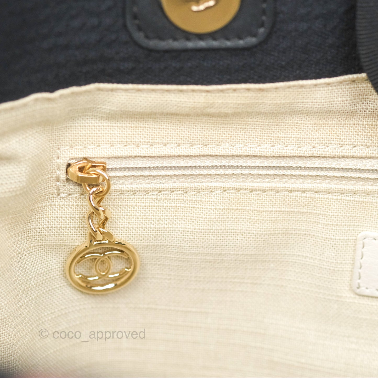 Chanel Medium Canvas Deauville Tote Navy Gold Hardware