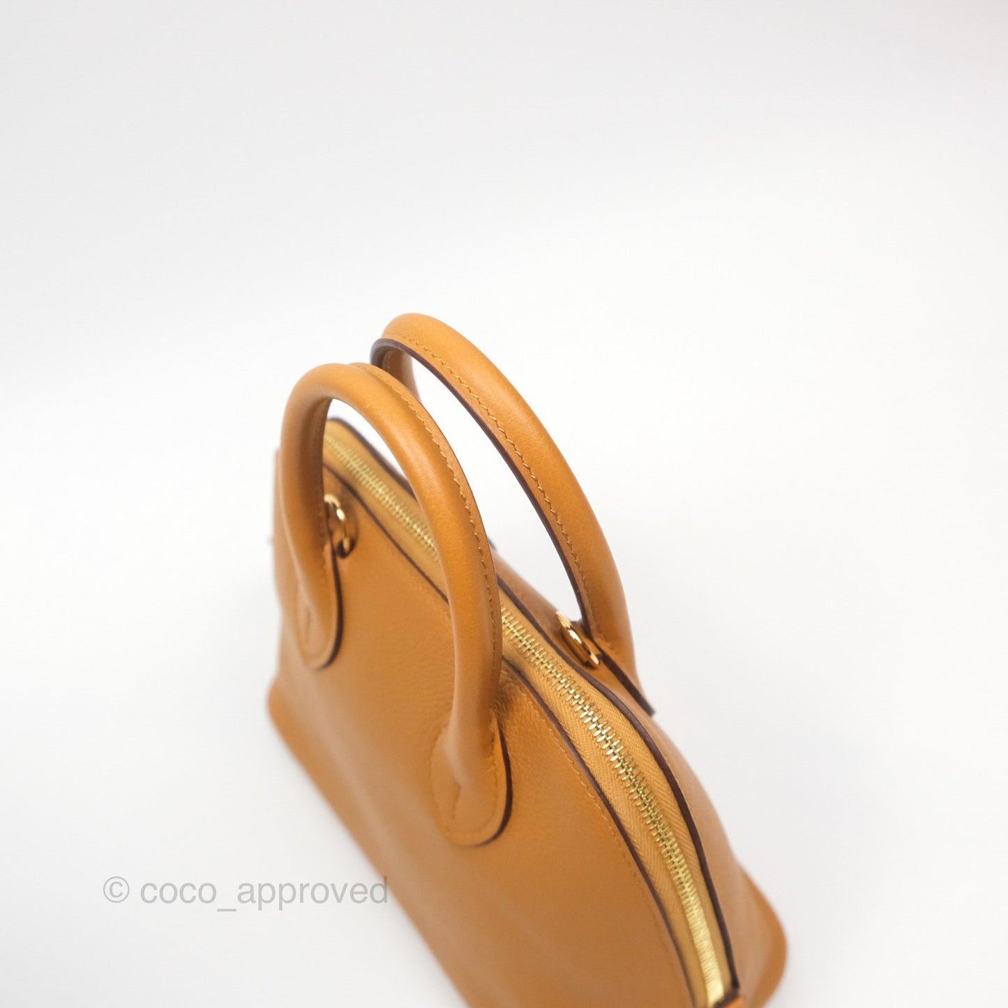 Hermès Bolide Mini 1923 Evercolor Caramel 28/ Mauve Pale 09 Gold Hardware