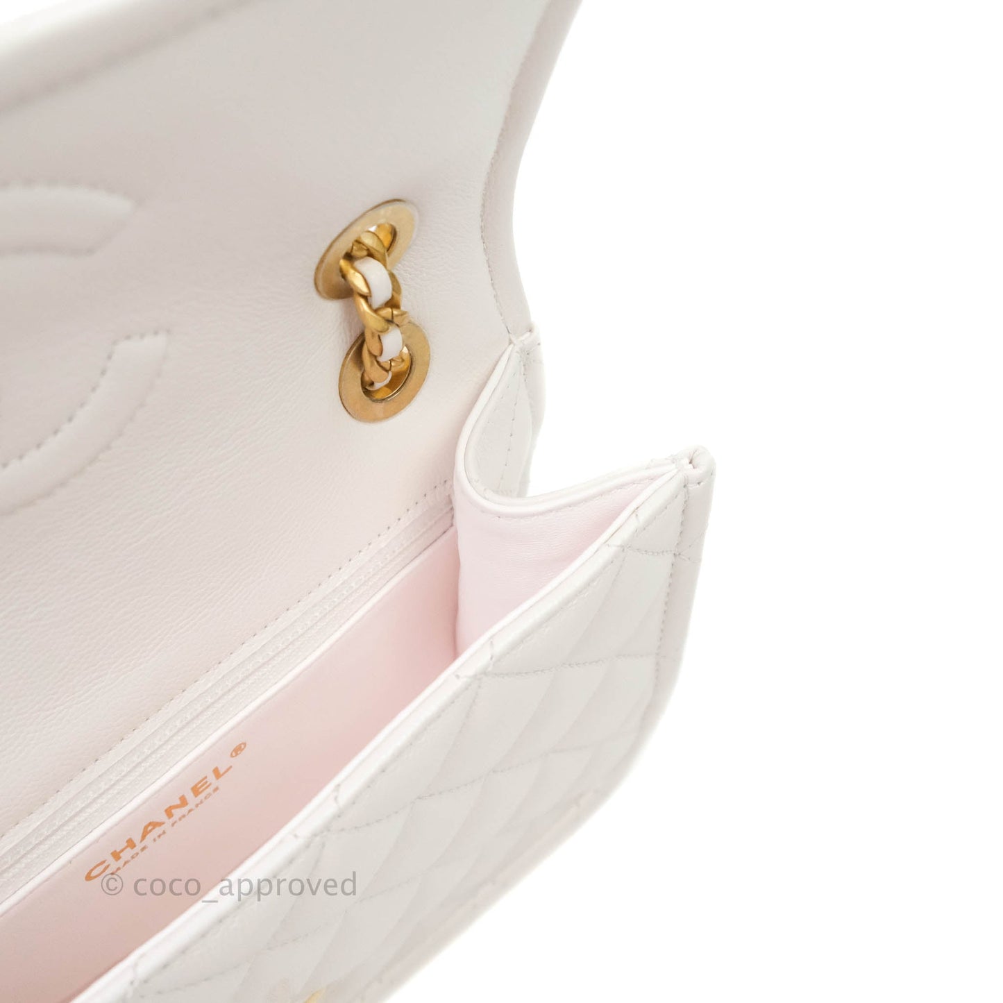 Chanel Small With Chain (O-purse-vanity With Chain) White