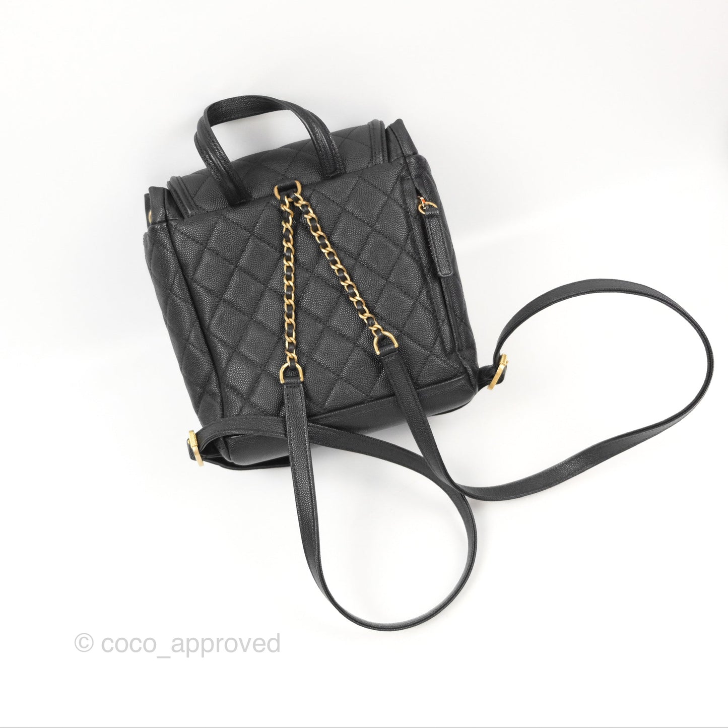 Chanel Small Quilted Filigree Backpack Black Caviar