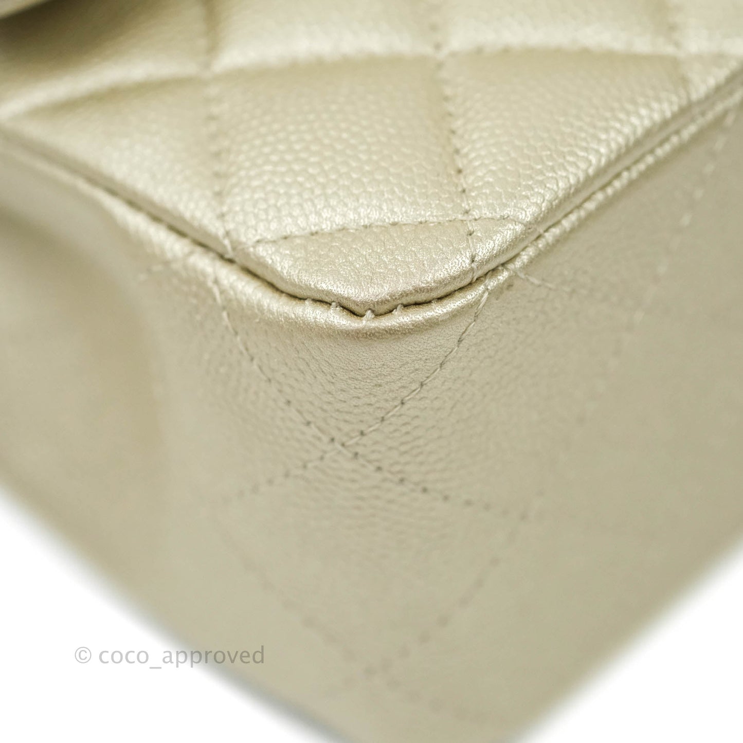 Chanel Classic M/L Medium Double Flap Bag Light Gold Caviar Gold Hardware