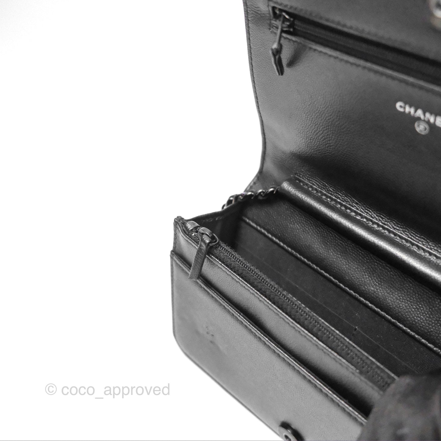 Chanel Quilted Boy Wallet on Chain WOC So Black Caviar