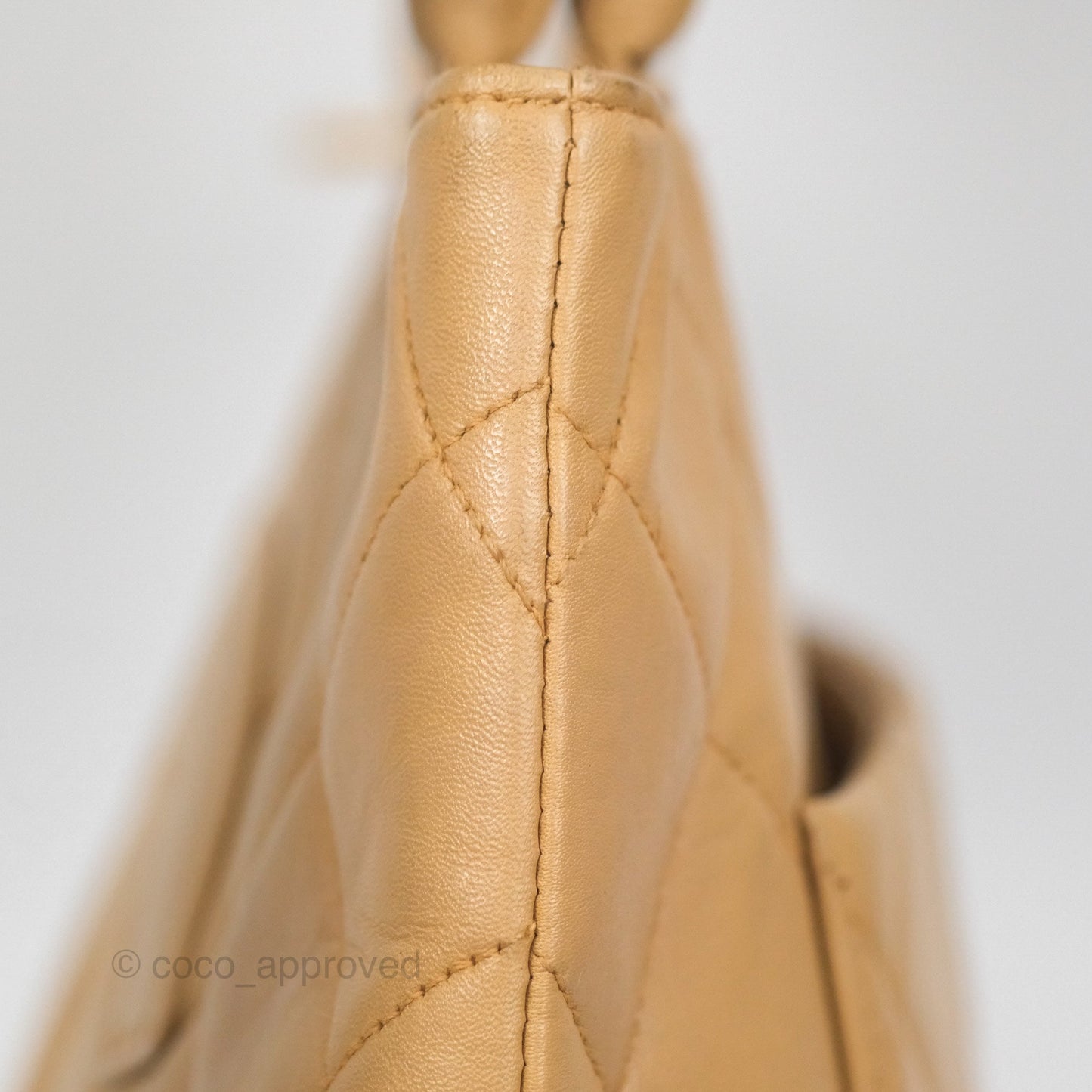 Chanel Vintage Medallion CC Beige Lambskin Tote Bag Gold Hardware