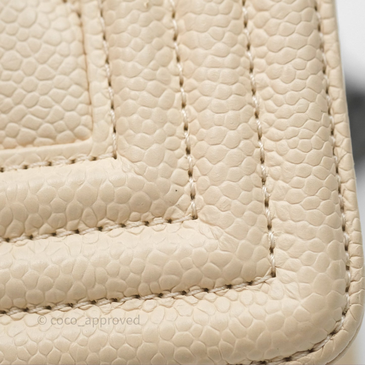 Chanel Small Boy Chevron Beige Caviar Ruthenium Hardware