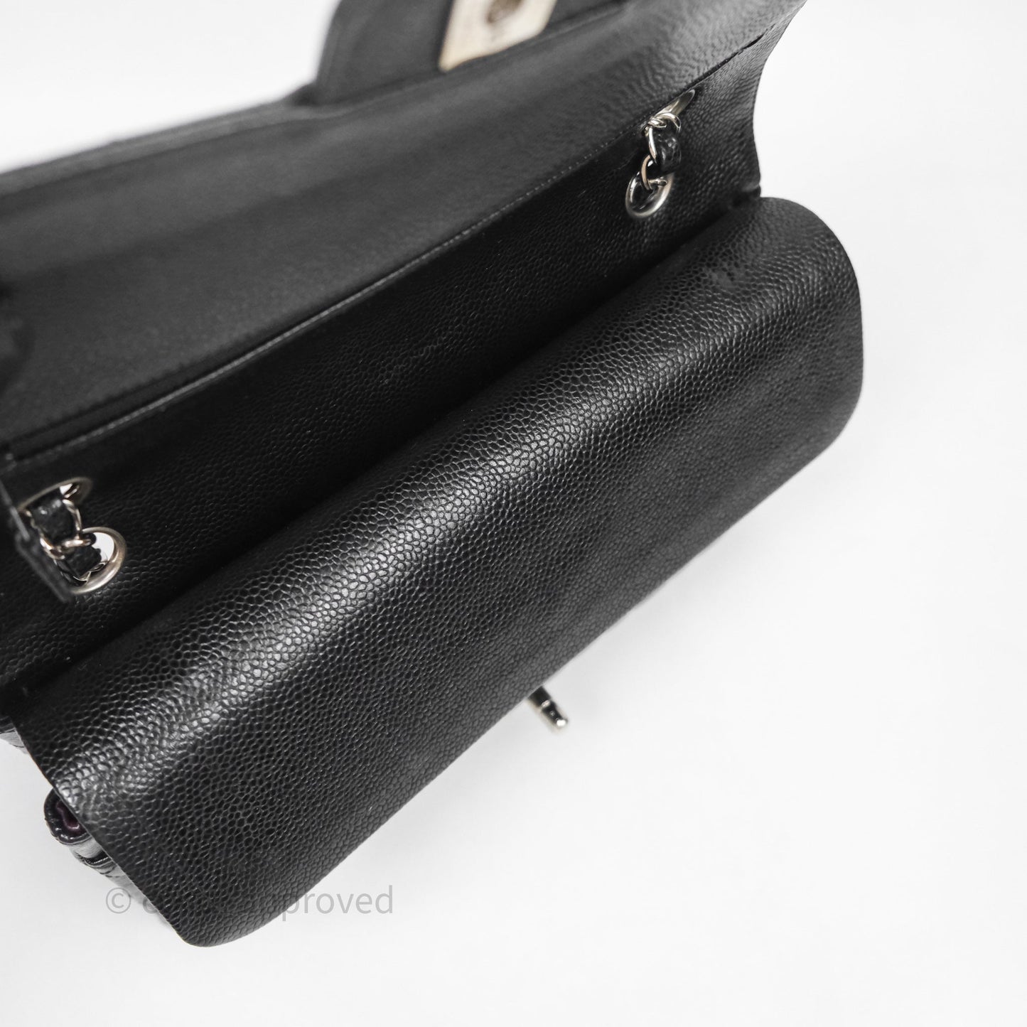 Chanel Classic M/L Medium Flap Quilted Black Caviar Silver Hardware