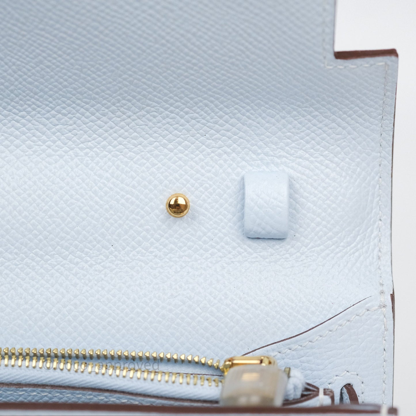 Hermès Kelly To Go Wallet Bleu Brume T0 Epsom Gold Hardware