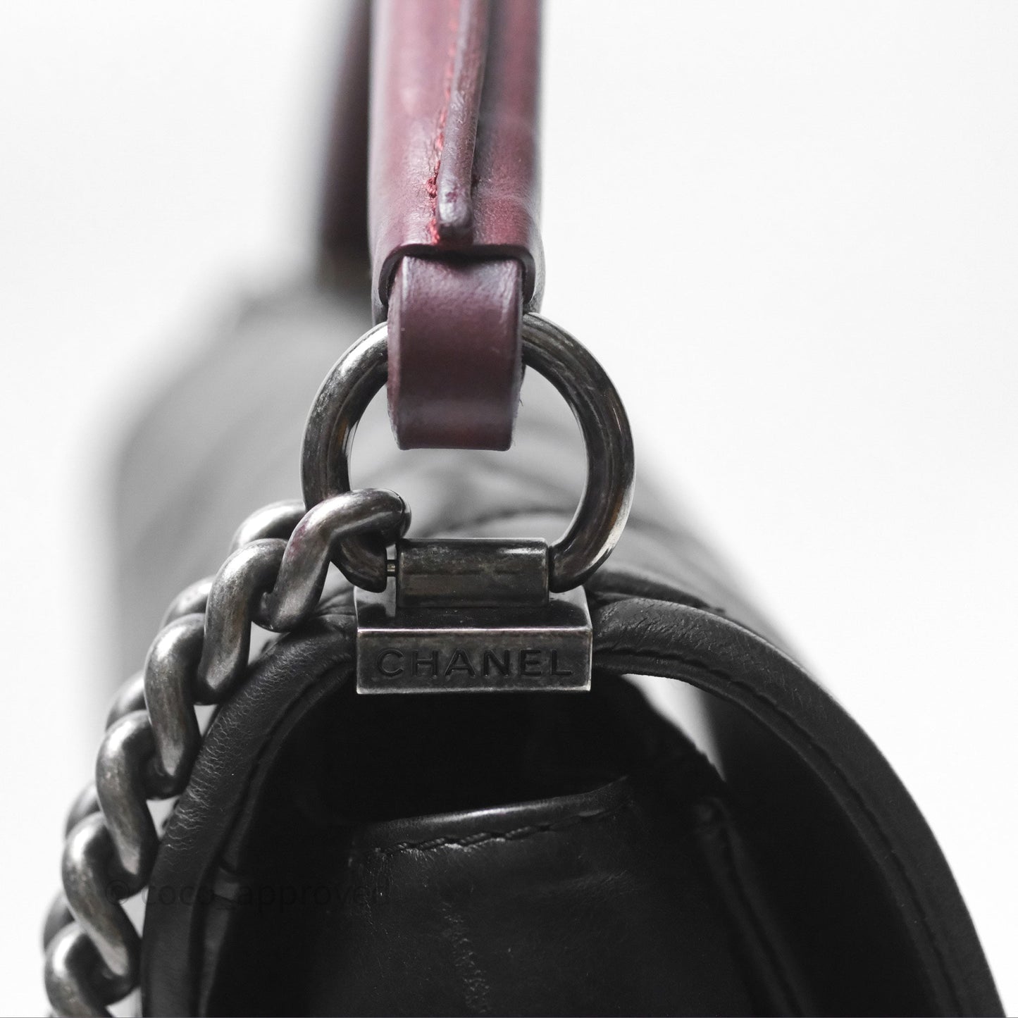 Chanel Quilted Large Prestige Top Handle Flap Calfskin Black Ruthenium Hardware