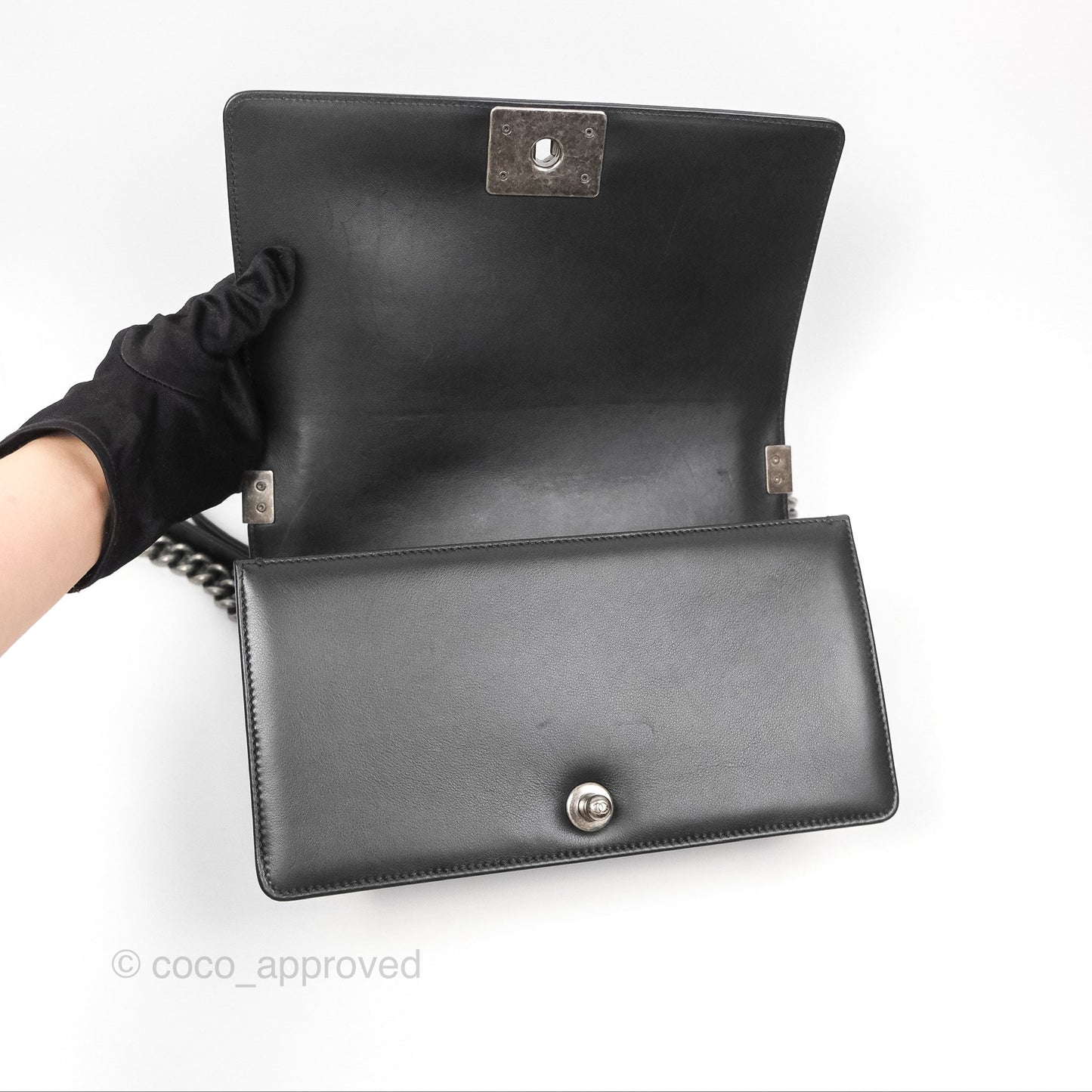 Chanel Medium Boy Quilted Black Calfskin Ruthenium Hardware