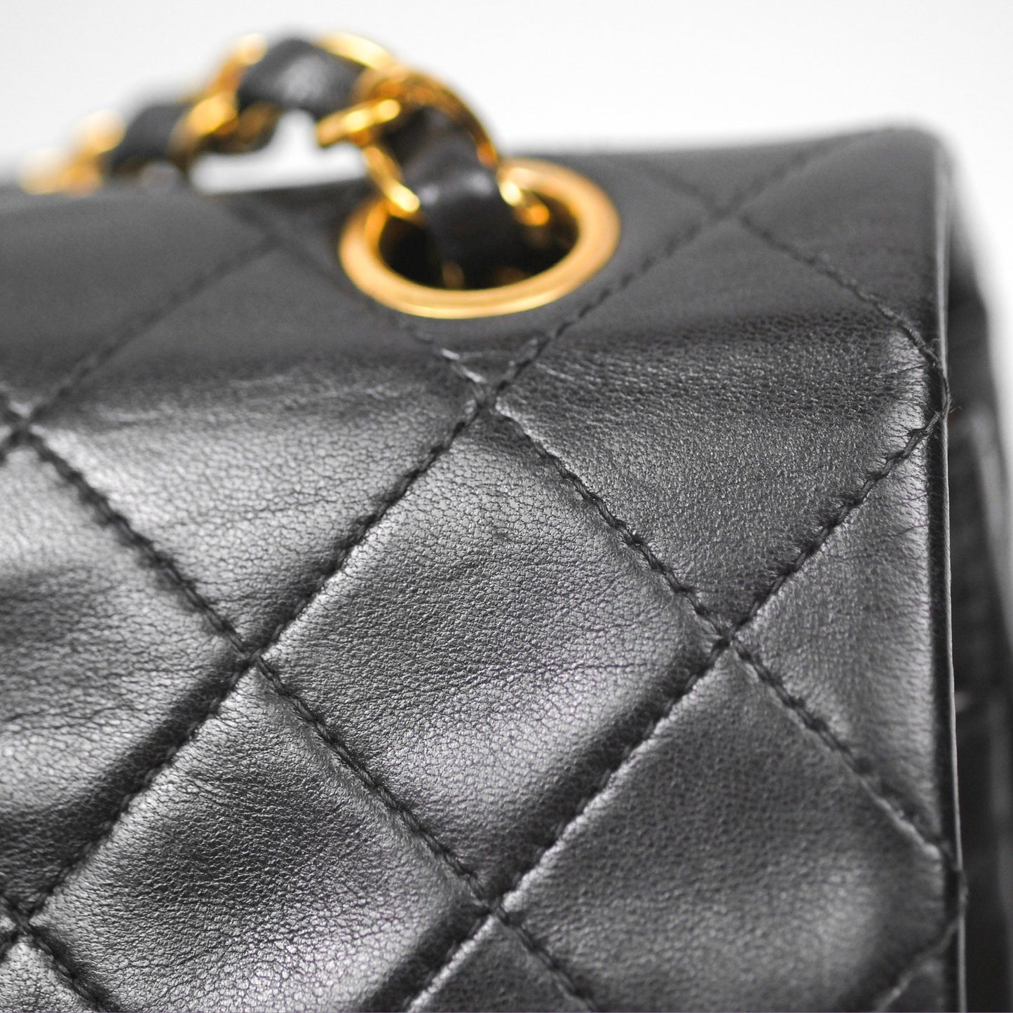 Chanel Classic Vintage Small Flap Black Lambskin 24K Gold Hardware