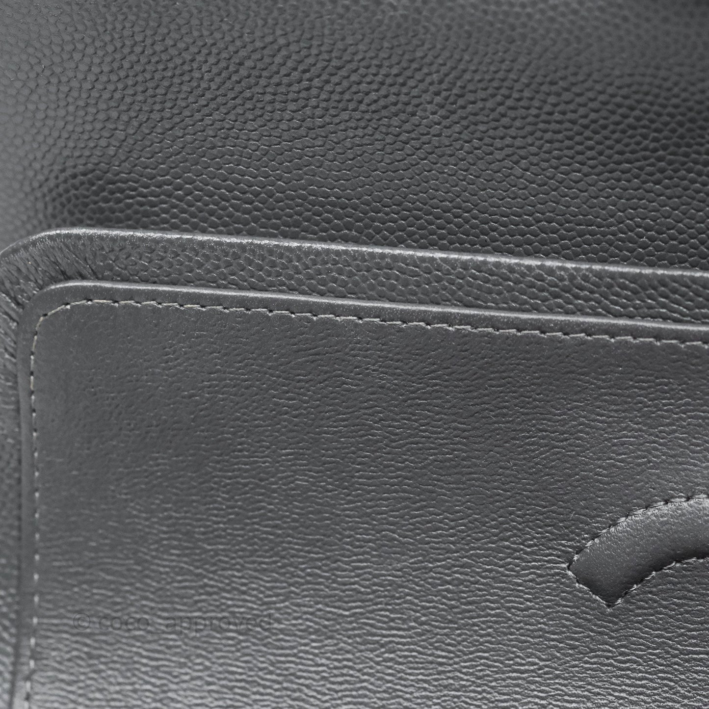Chanel Small Classic Flap Quilted Dark Grey Caviar Gold Hardware