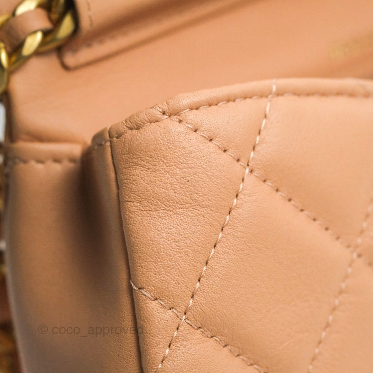 Chanel Clutch with Chain Beige Pink Calfskin Aged Gold Hardware