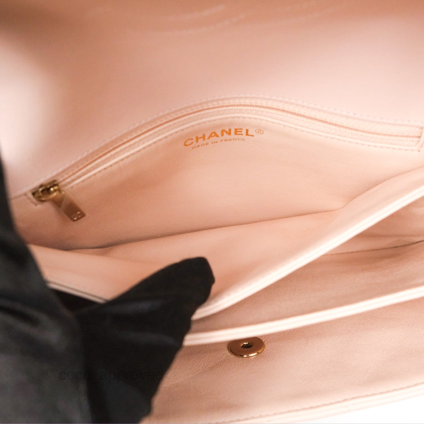 Chanel Flap Clutch With Chain Quilted Light Pink Lambskin Gold Hardware