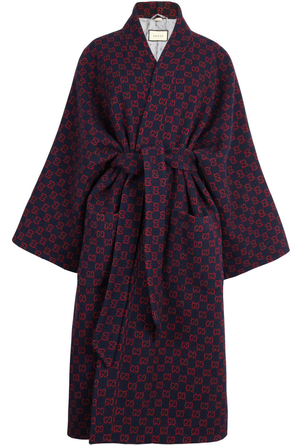 Luxury Gucci Trending 2025 Bathrobe Coat Wool GG Logo Blue  Red