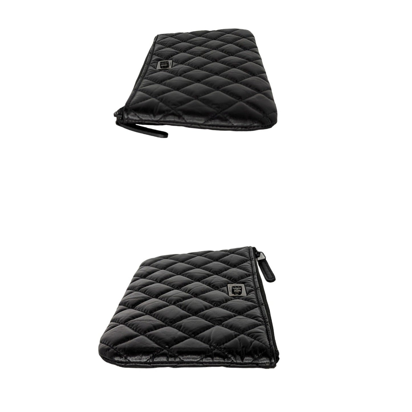 Luxury Chanel bag Black Aged Calfskin O Case 2.55 Reissue Pouch