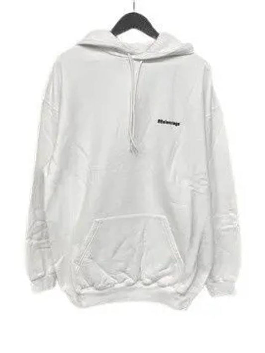 Luxury Balenciaga BB Logo Oversized Hoodie White