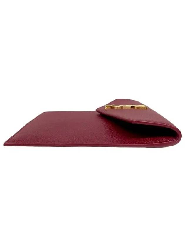 Luxury Saint Laurent Envelope Uptown Baby Clutch Bag Burgundy