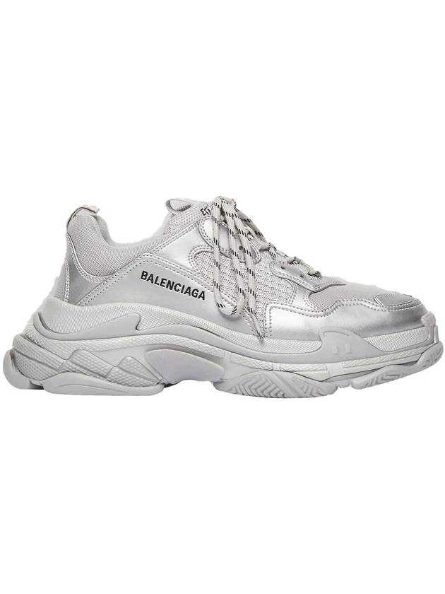 Luxury Balenciaga Triple S Low Top Sneakers Silver Metallic