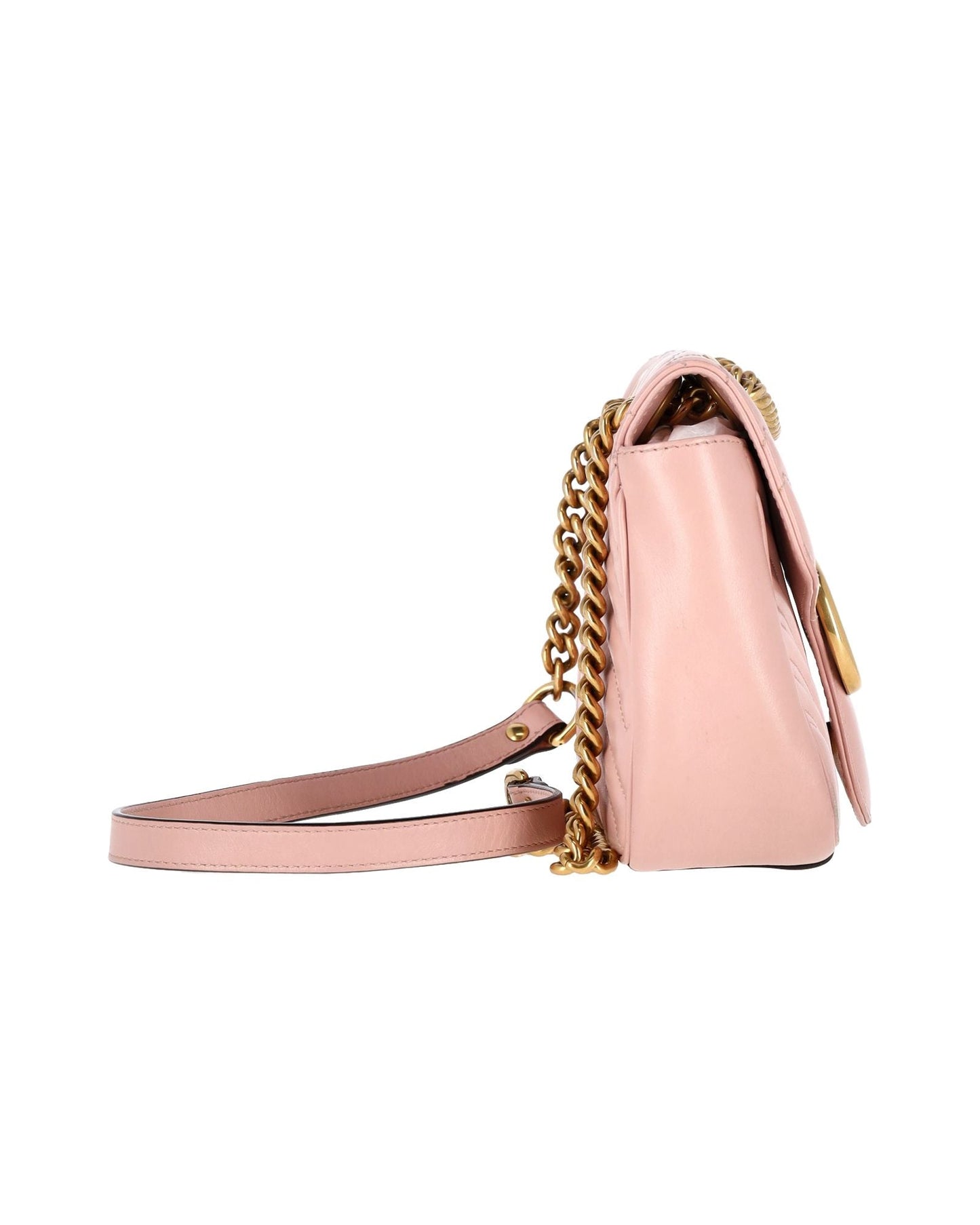 Luxury Gucci Trending 2025 Small GG Marmont Shoulder Bag in Pink Leather