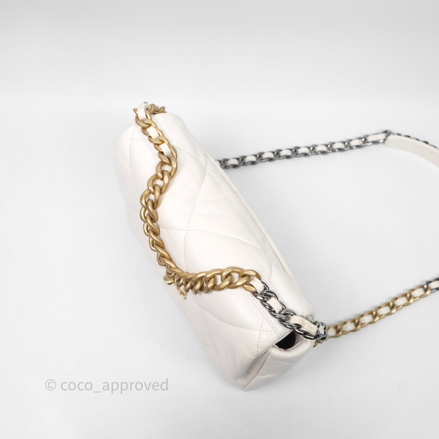 Chanel 19 Small Ivory White Mixed Hardware