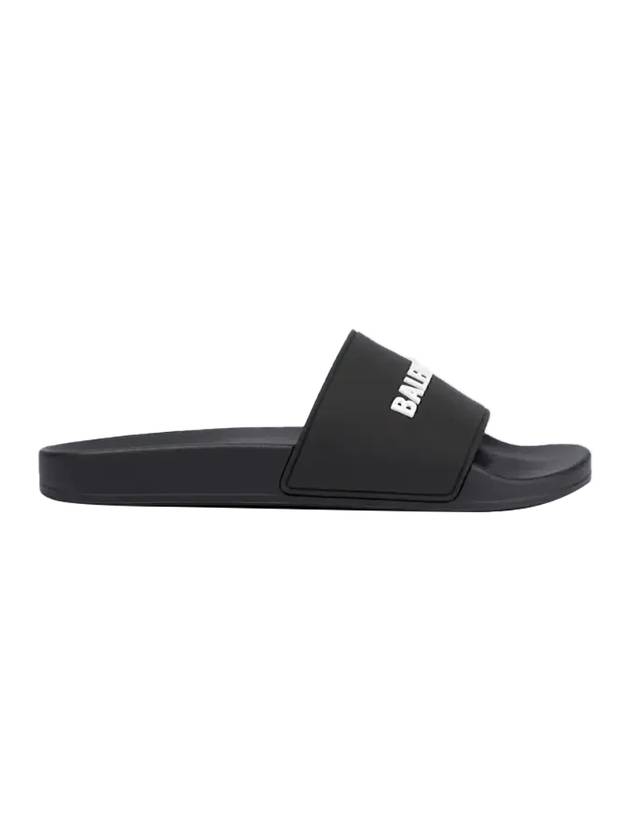 Luxury Balenciaga Men's Logo Full Slippers Black