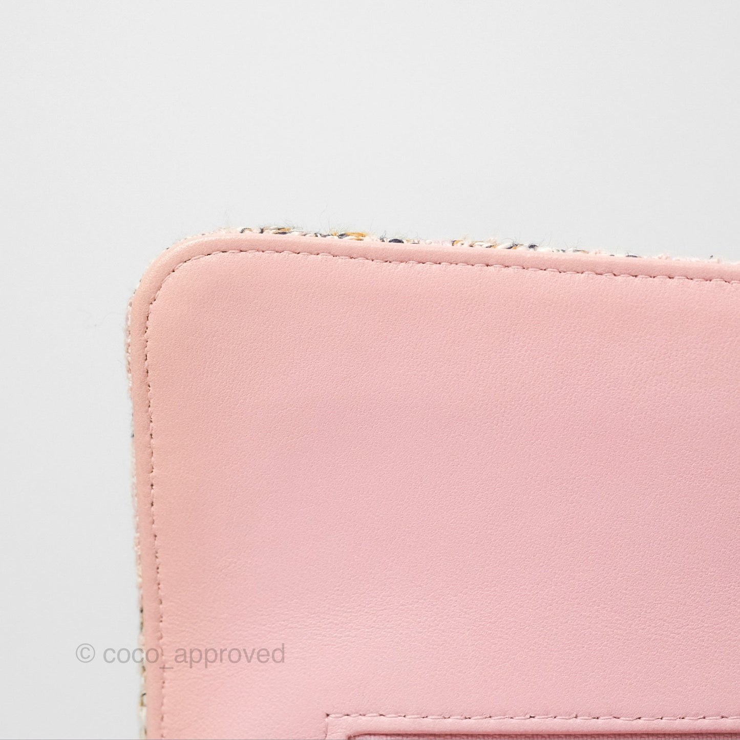 Chanel Classic M/L Medium Flap Quilted Pink Tweed Silver Hardware