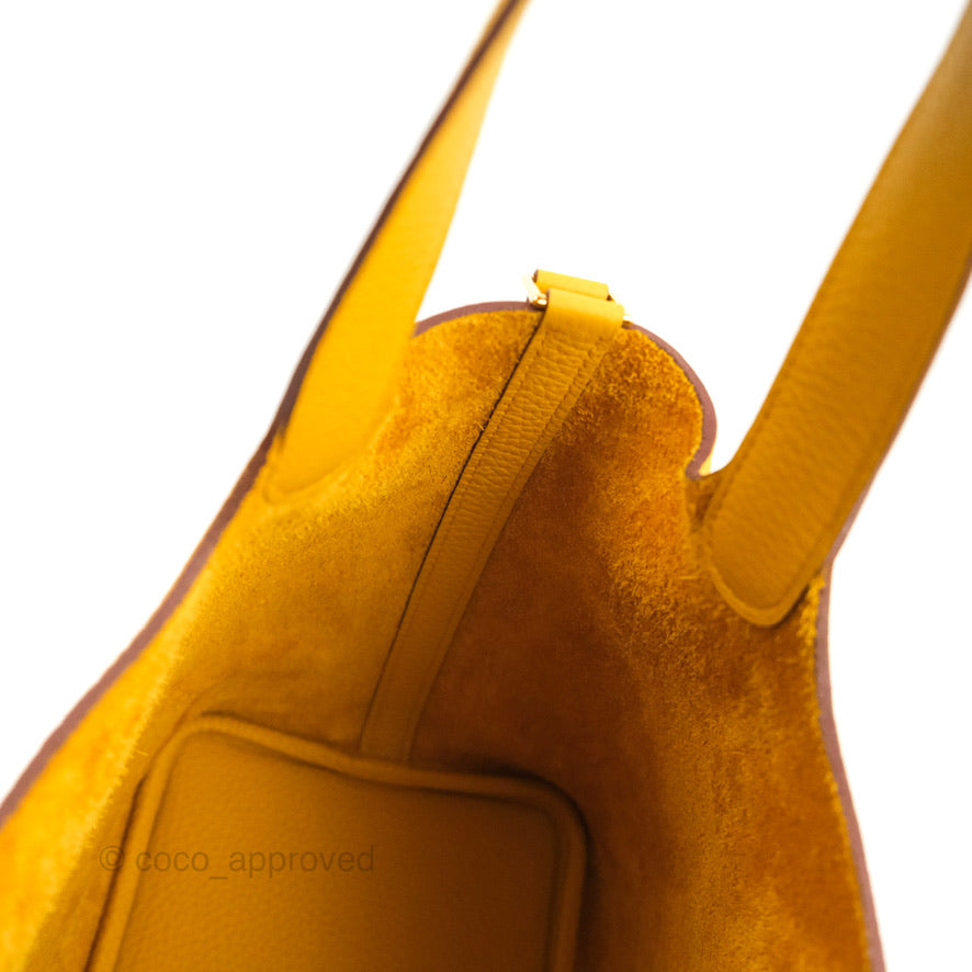 Hermès Picotin Lock 18 Jaune Ambre Clemence Gold Hardware