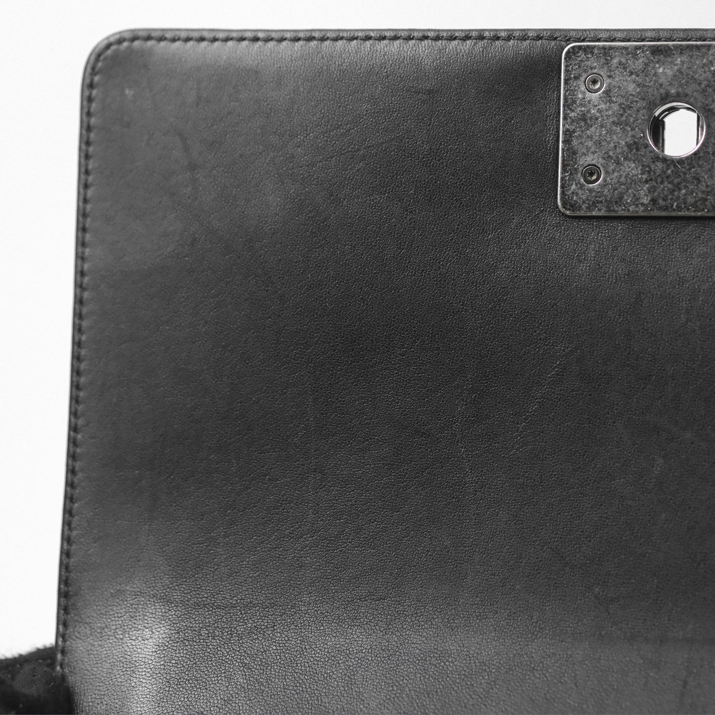 Chanel Quilted Medium Boy Black Calfskin Ruthenium Hardware