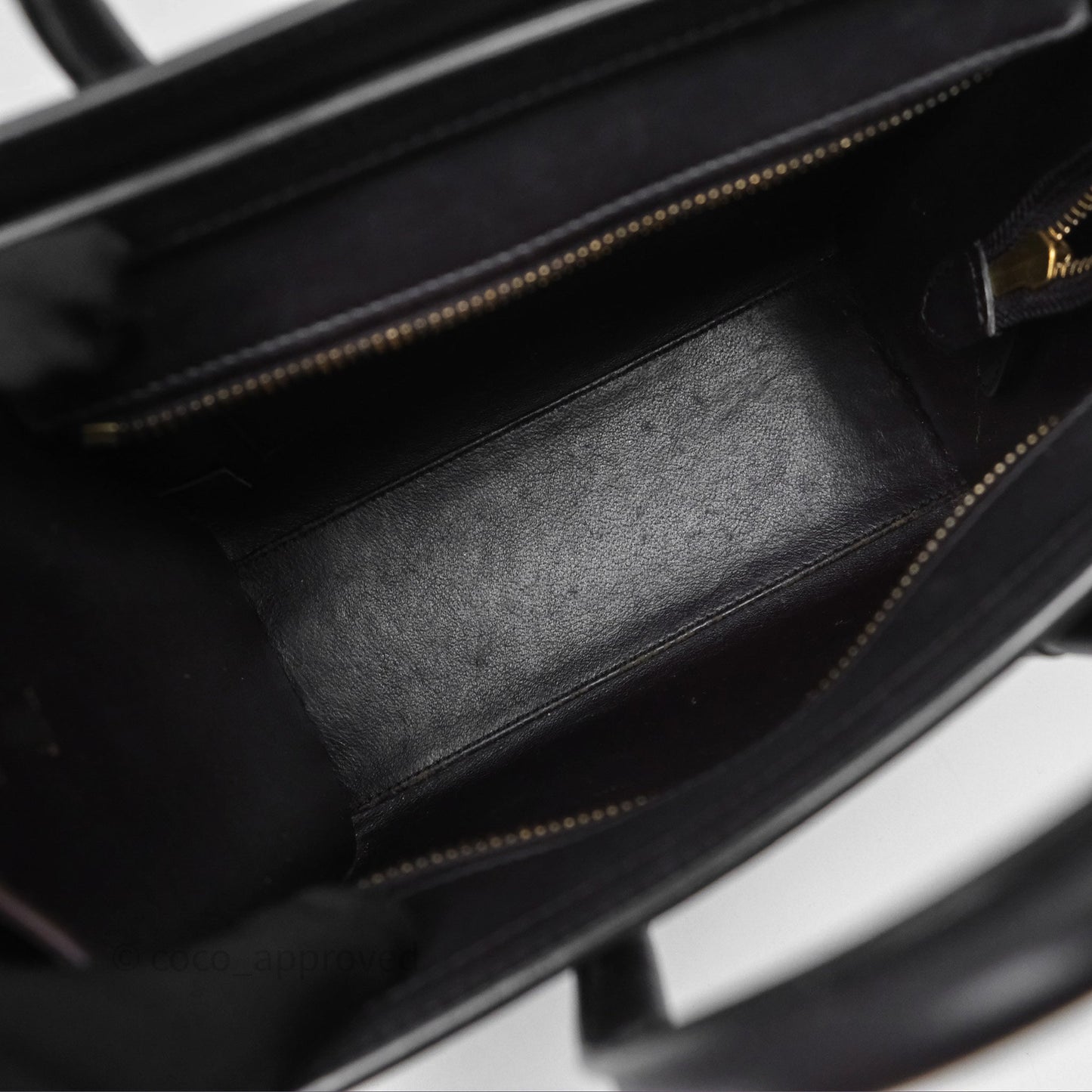 Celine Nano Luggage Satin Calfskin Gold Hardware Red/ Dark Brown