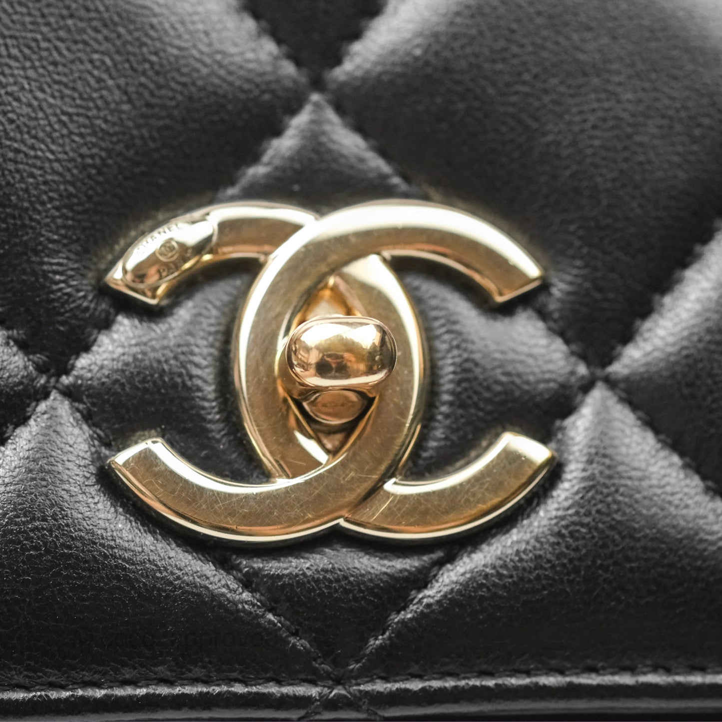 Chanel Small Trendy CC Black Lambskin Gold Hardware