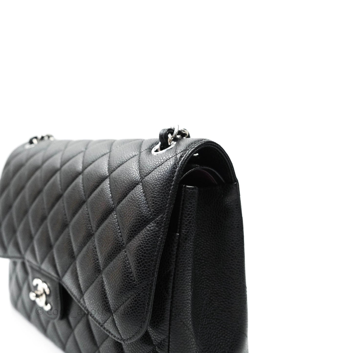 Chanel Jumbo Double Flap Black Caviar Silver Hardware⁣⁣