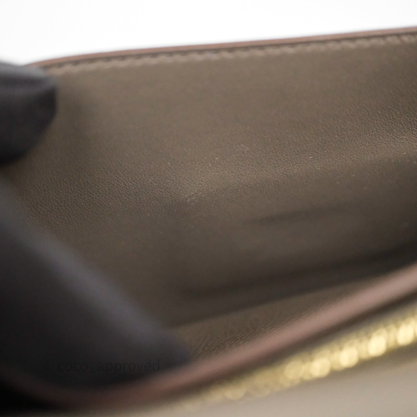 Hermès Constance To Go Wallet Gris Etain 8F Epsom Gold hardware