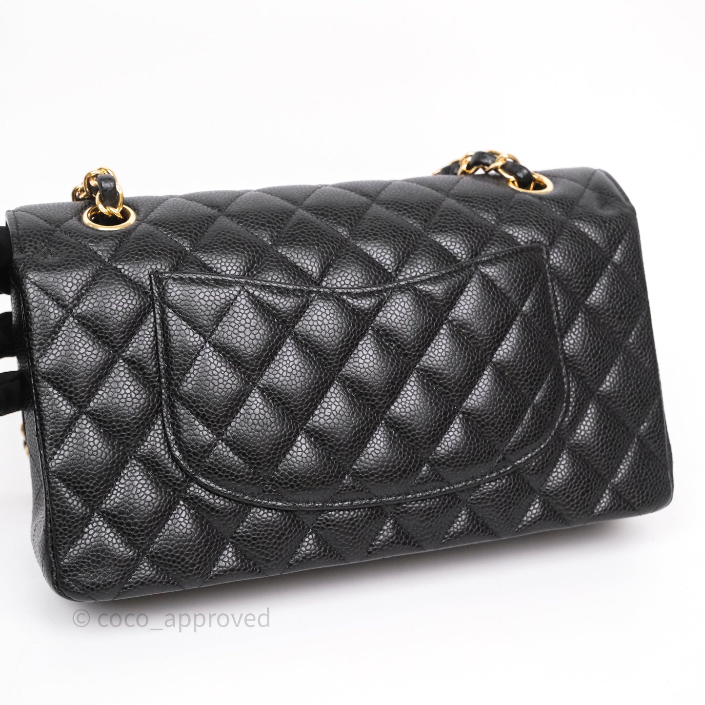 Chanel Classic M/L Medium Flap Quilted Black Caviar Gold Hardware