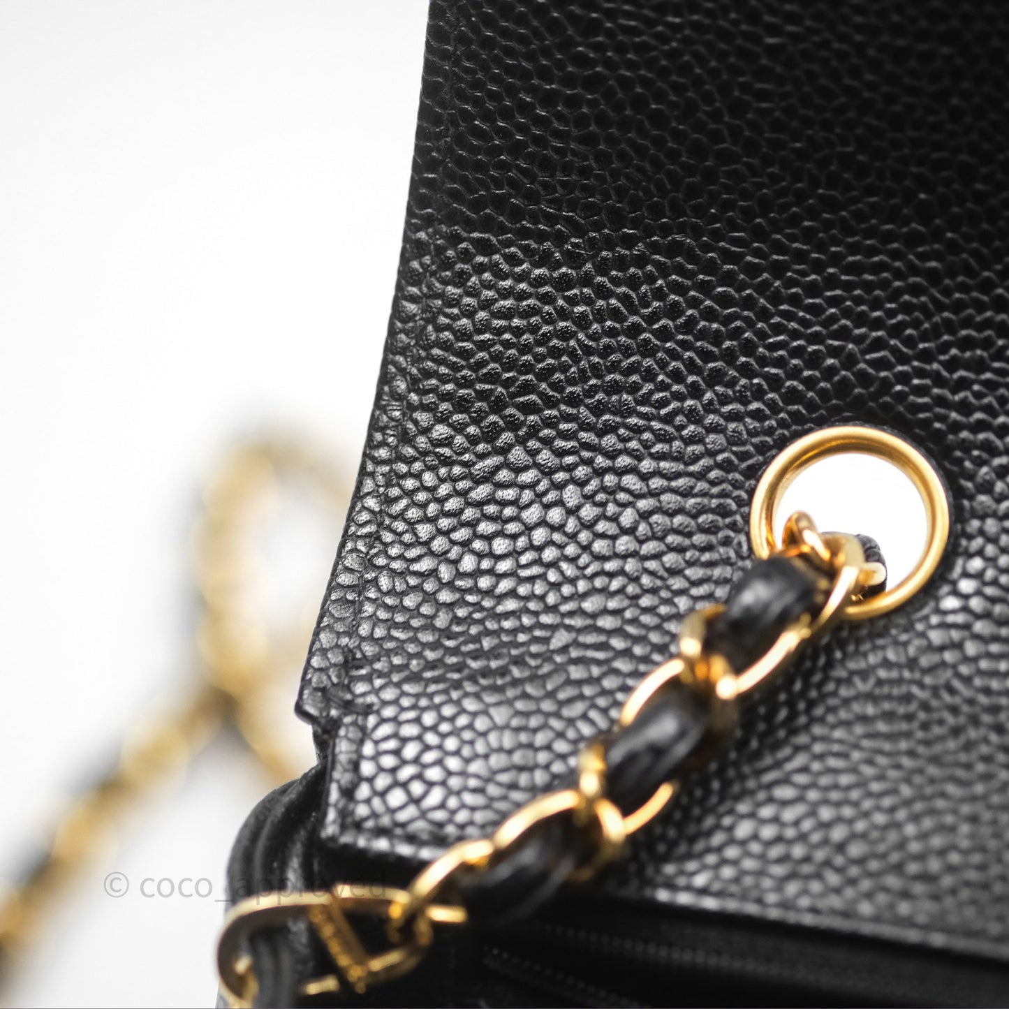Chanel Small Vintage Quilted Classic Diana Flap Bag Black Caviar 24K Gold Hardware