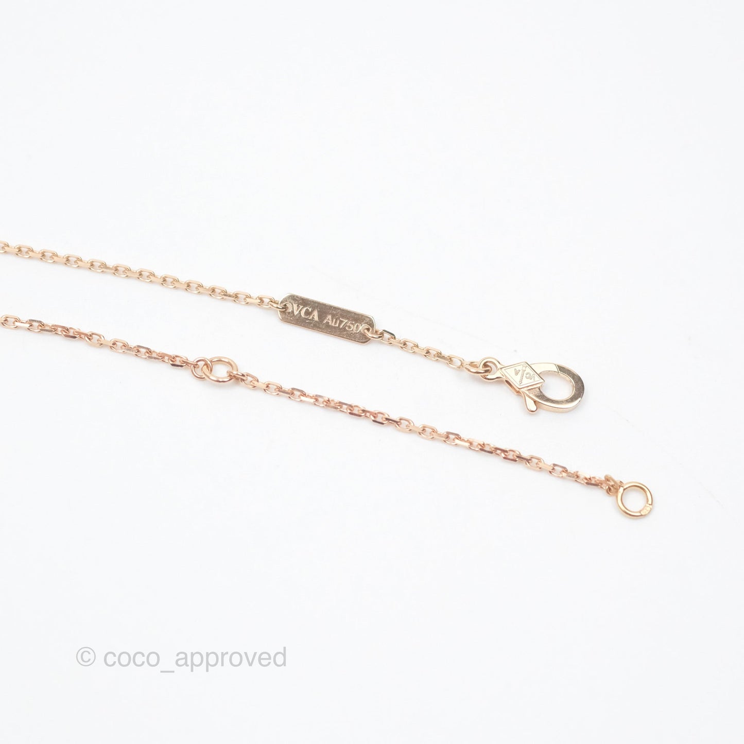 Van Cleef & Arpels Vintage Alhambra Holiday Pendant Obdisian Diamond Rose Gold