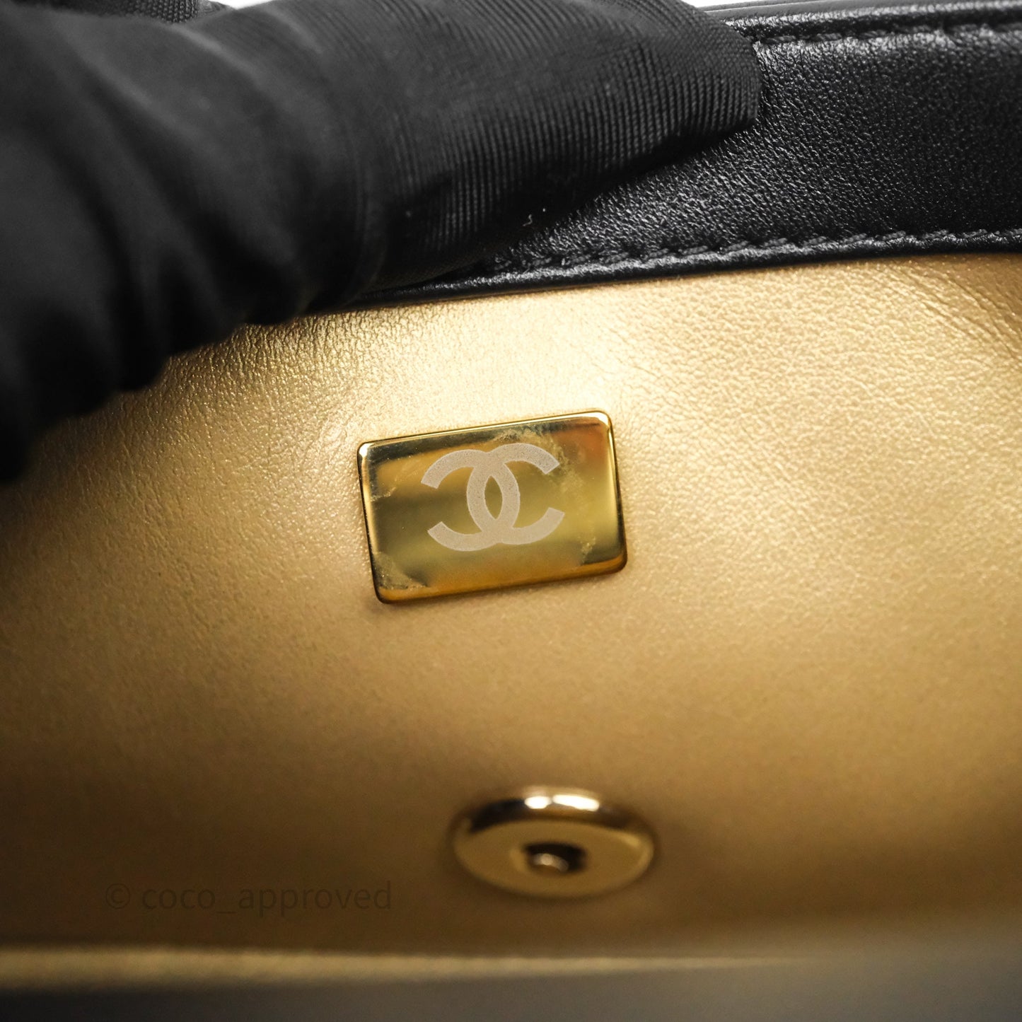 Chanel Ball Crush Mini Rectangular Black Lambskin Gold Hardware