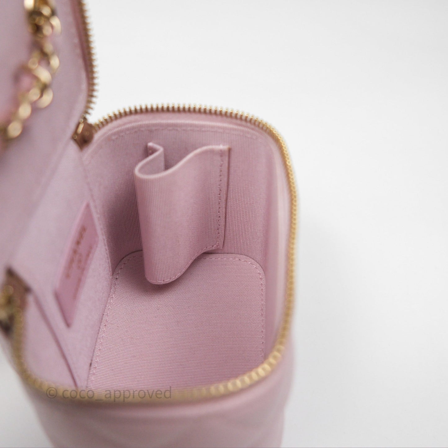 Chanel Mini Vanity With Chain Lilac Caviar Gold Hardware