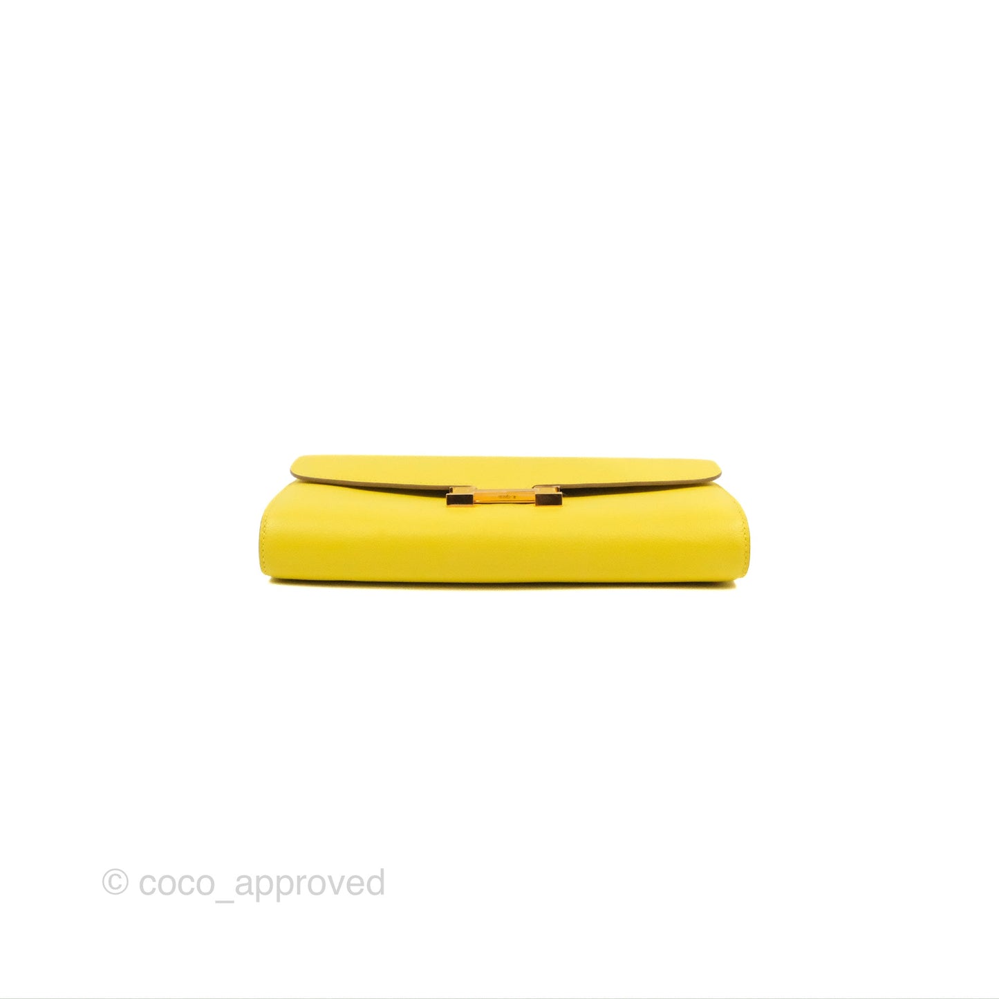 Hermès Constance To Go Wallet Lime Evercolour Rose Gold Hardware