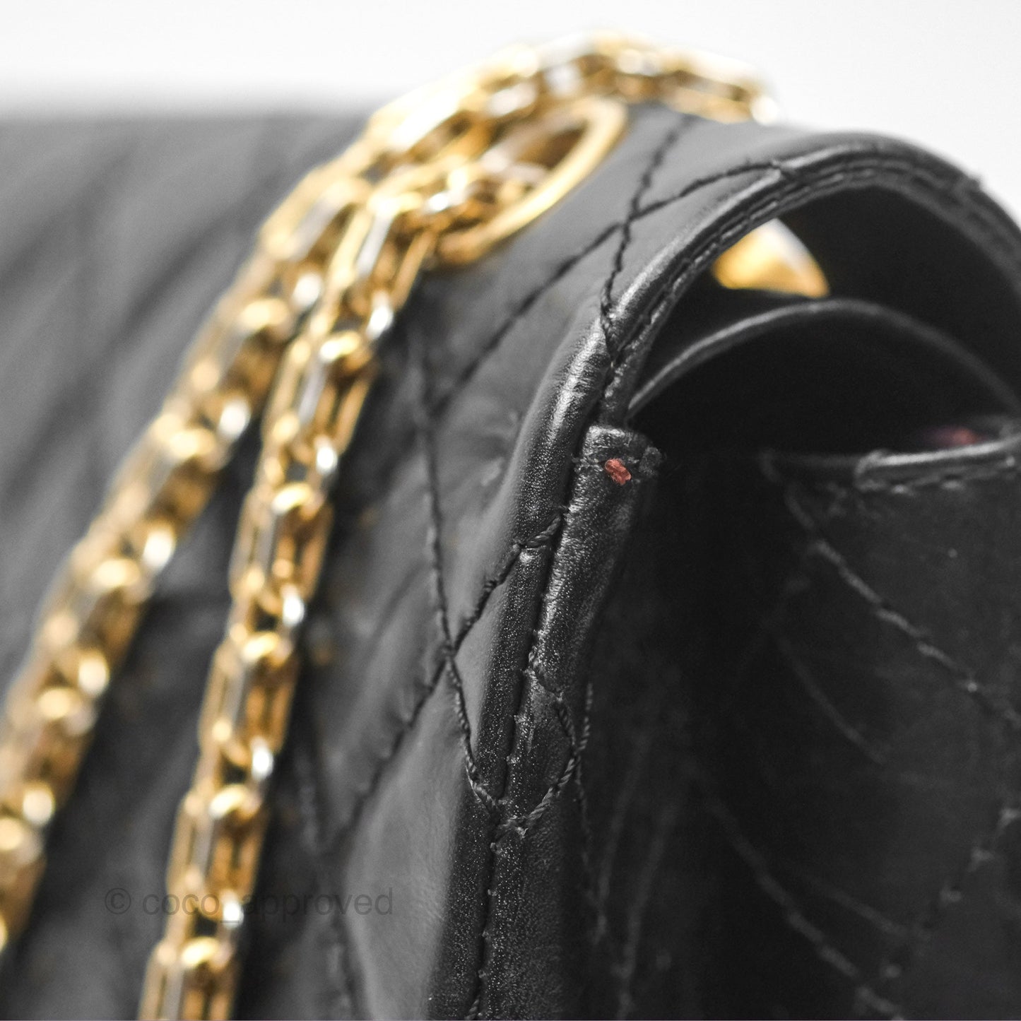 Chanel Reissue 225 Quilted Black Aged Calfskin Aged Gold Hardware