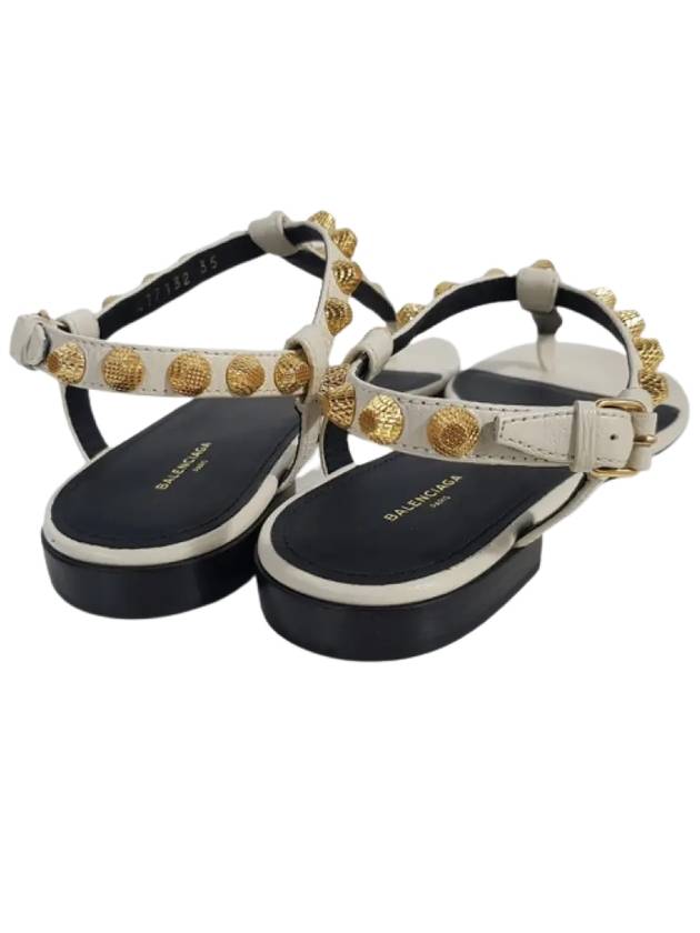 Luxury Balenciaga Stud Strap Sandals White