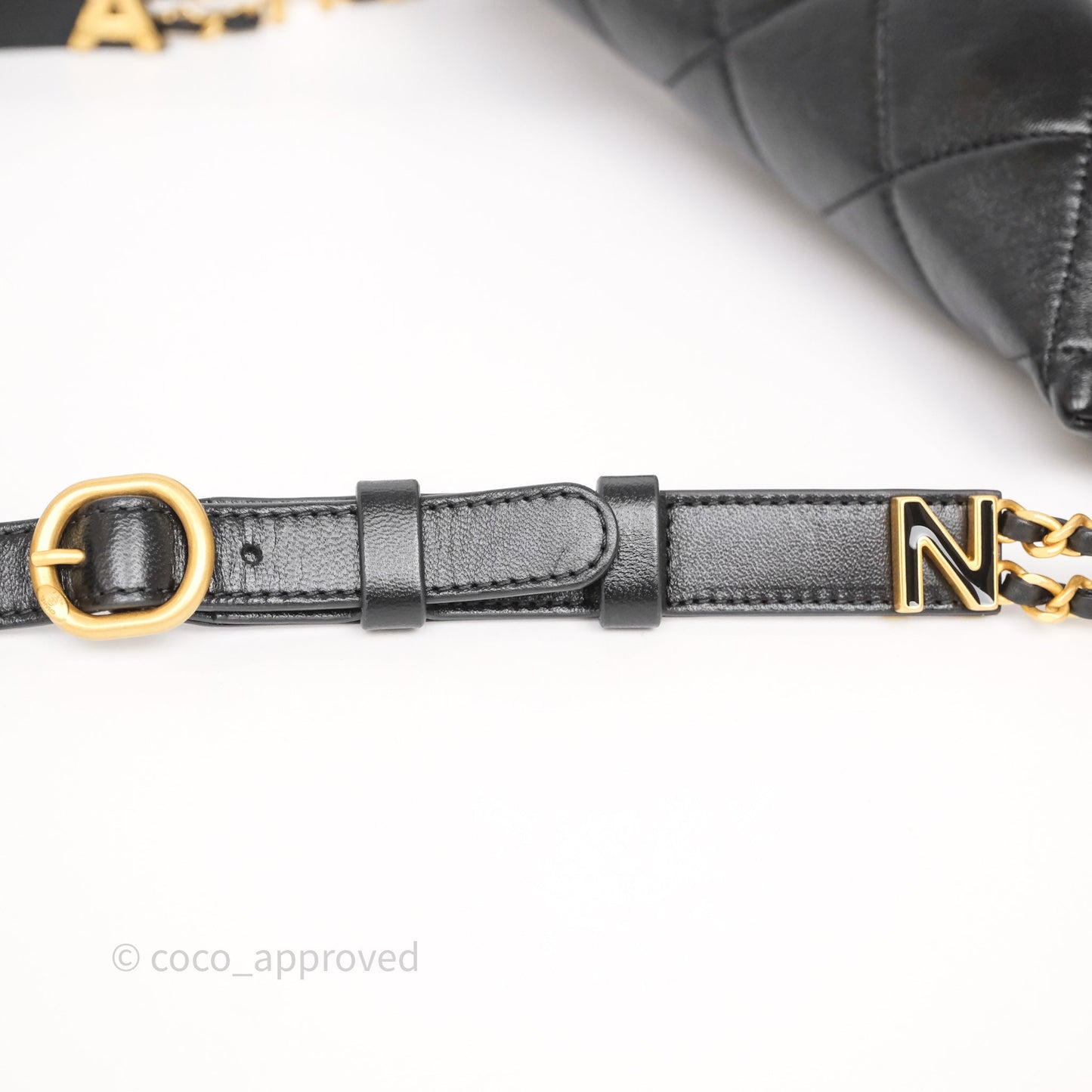 Chanel Quilted Waist Bag Lambskin Black Aged Gold Hardware