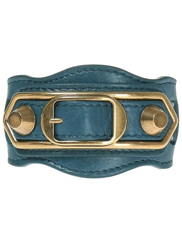 Luxury Balenciaga Giant Gold Buckle Bracelet Blue