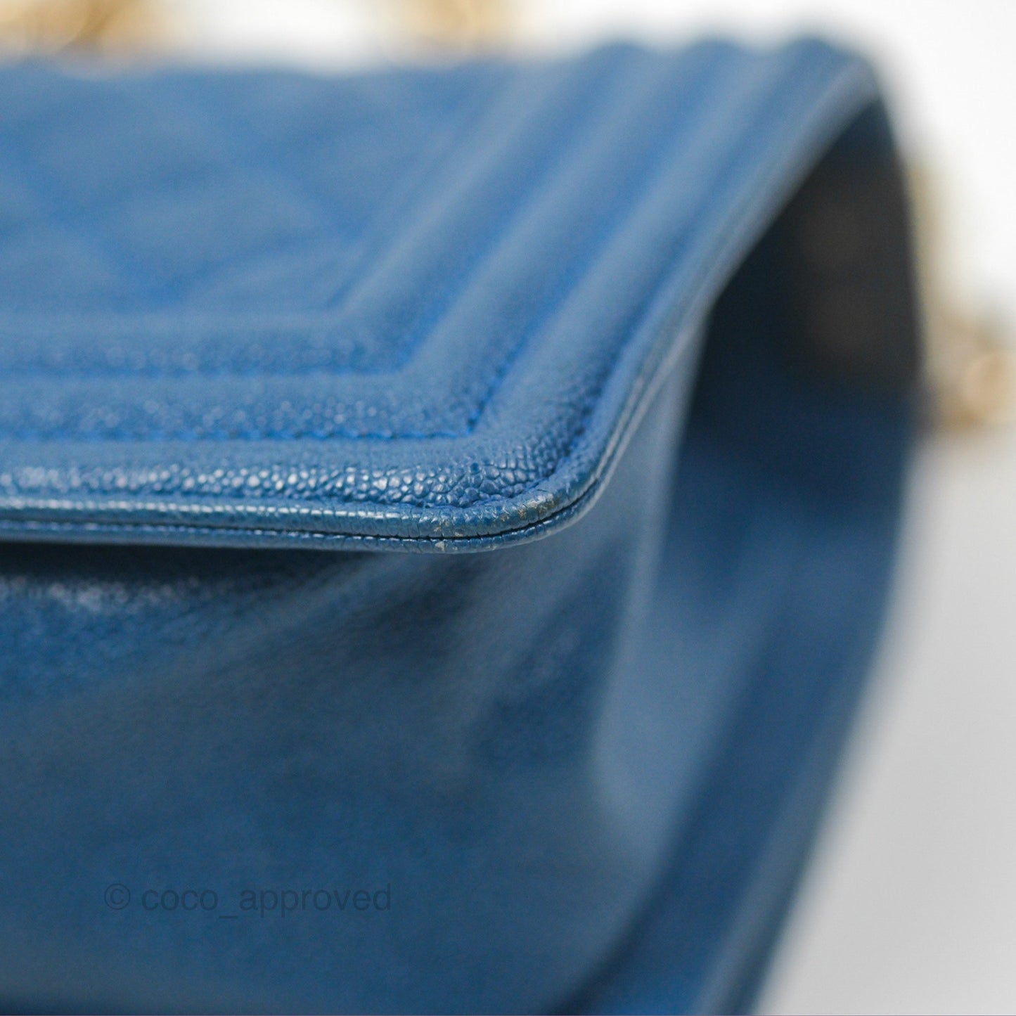 Chanel Small Boy Blue Caviar Gold Hardware