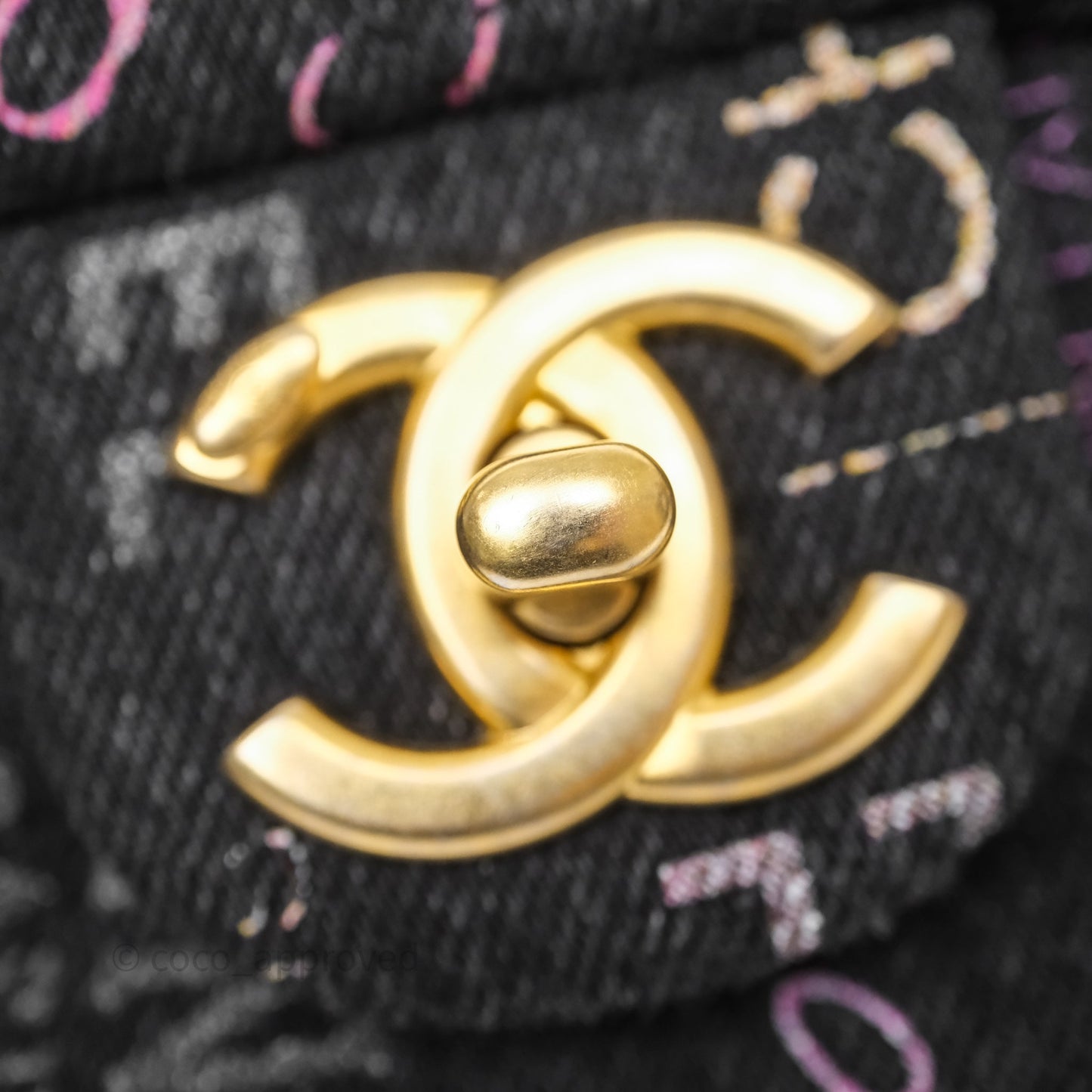 Chanel Large Denim Mood Flap Quilted Black Multicolor