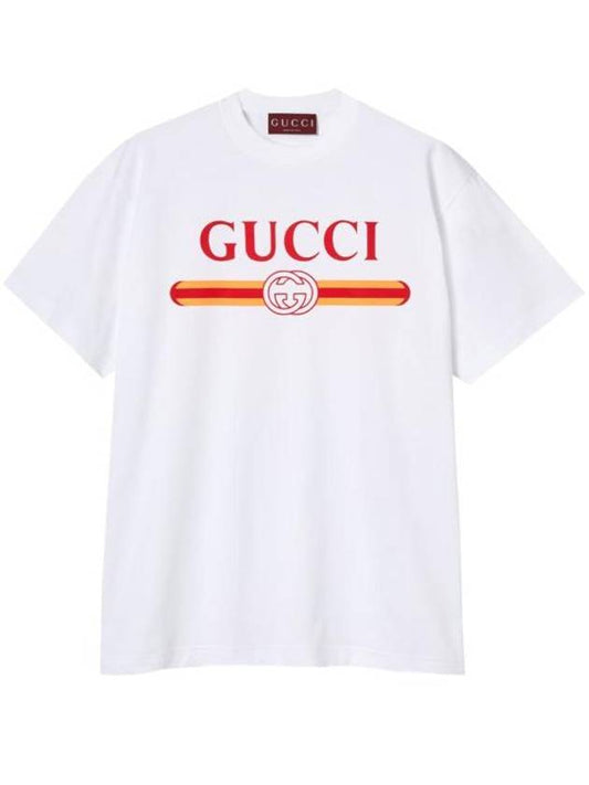 Luxury Gucci Trending 2025 Jersey Print Cotton Short Sleeve T-Shirt White