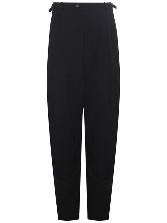 Luxury Balenciaga Wool Viscose Blend Straight Pants Black